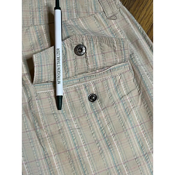 Woolrich Women’s Bermuda Khaki Checkered Shorts Size 6 NWT Pink Blue - Picture 9 of 13
